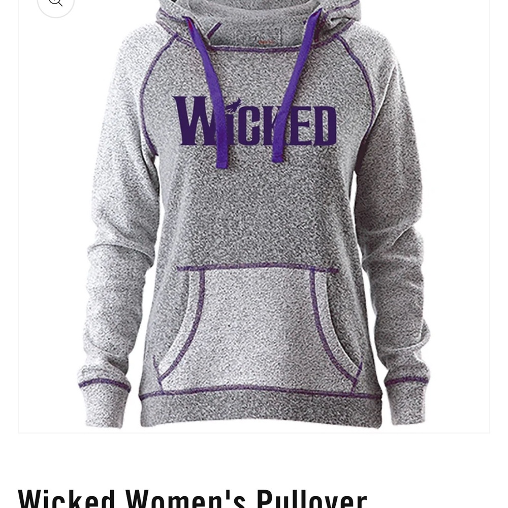 WICKED THE MUSICAL - Women's Gray Pullover Hoodie. NWOT